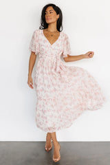 Iris Midi Dress | Blush Floral