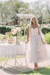 Rosie Shoulder Tie Midi DressPink