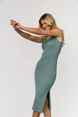 Rue Ribbed Midi Dress | Eucalyptus