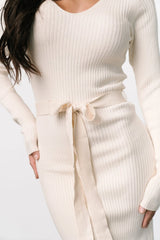 Blayne Ribbed Midi Dress | Cream