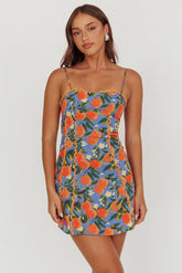 Chamberlain Scallop Trim Mini Dress Citrus Orange