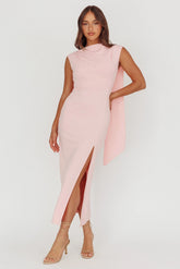 Looks Of Love Shoulder Sash Maxi Dress Pink