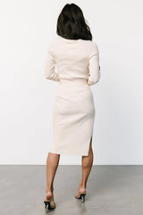 Blayne Ribbed Midi Dress | Cream