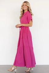 Aizey Button Up Maxi Dress | Pink