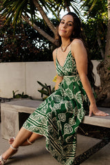 Delia Midi Dress | Green Print